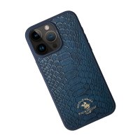 Santa Barbara Polo Racquet Club iPhone 15 Pro Max Knight Deri Kapak - Lacivert