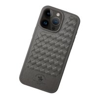 Santa Barbara Polo Racquet Club iPhone 15 Pro Max Ravel Deri Kapak - Titan Gri