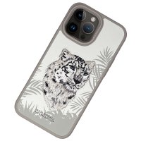 Santa Barbara Polo Racquet Club iPhone 15 Pro Max Savanna Kapak - Snow Leopard Beyaz