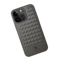 Santa Barbara Polo Racquet Club iPhone 15 Pro Ravel Deri Kapak - Titan Gri