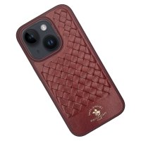 Santa Barbara Polo Racquet Club iPhone 15 Ravel Deri Kapak - Kırmızı