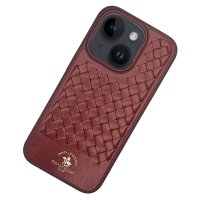 Santa Barbara Polo Racquet Club iPhone 15 Ravel Deri Kapak - Kırmızı