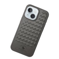 Santa Barbara Polo Racquet Club iPhone 15 Ravel Deri Kapak - Titan Gri