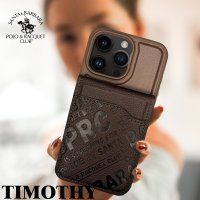 Santa Barbara Polo Racquet Club iPhone 15 Timothy Cüzdanlı Standlı Kapak - Siyah