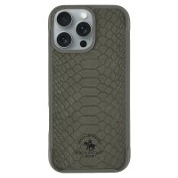 Santa Barbara Polo Racquet Club iPhone 16 Pro Max Knight Deri Kapak - Titan Gri