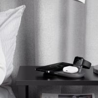 Uniq Aereo 3in1 Magsafe 15W Hızlı Kablosuz Şarj - Siyah