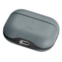 Uniq Airpods Pro 2 (2.nesil) Lyden DS Deri Kılıf - Mavi