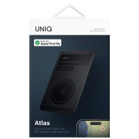 Uniq Atlas NFC Find My Destekli Dijital Göstergeli Kablosuz Şarjlı Dijital Kart - Siyah