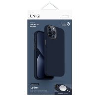 Uniq iPhone 15 Pro Lyden Magsafe Deri Kapak - Mavi
