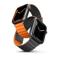 Uniq Watch 42mm Revix Reversible Manyetik Kordon - Gri-Turuncu