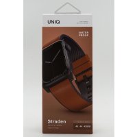 Uniq Watch 44mm Straden Su Geçirmez Deri Kordon - Kahverengi