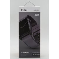Uniq Watch 45mm Straden Su Geçirmez Deri Kordon - Gri