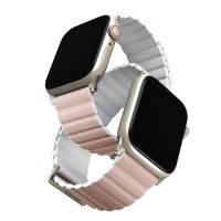 Uniq Watch Ultra 49mm Revix Premium Reversible Manyetik Kordon - Pembe-Beyaz