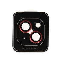URR iPhone 13 Titanium Alloy Kamera Lens Koruyucu - Kırmızı