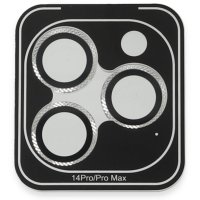 URR iPhone 14 Pro Max Rhomb Snakeskin AR Kamera Lens Koruyucu - Gümüş