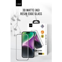 URR iPhone 15 Pro 3D Matte Antiglare Resin Edge Cam Ekran Koruyucu - Siyah