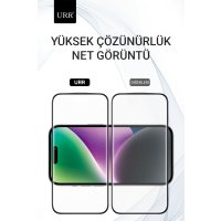 URR iPhone 15 Pro 3D Matte Antiglare Resin Edge Cam Ekran Koruyucu - Siyah