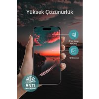 URR iPhone 15 Pro 3D Privacy Resin Edge Cam Ekran Koruyucu - Siyah