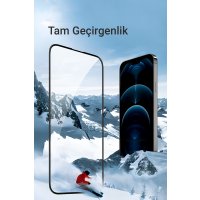 URR iPhone 15 Pro Max 3D Curved Edge HD Cam Ekran Koruyucu - Siyah