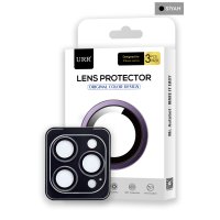 URR iPhone 15 Pro Max Titanium Alloy Kamera Lens Koruyucu - Siyah