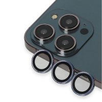 URR iPhone 15 Pro Rhomb Snakeskin AR Kamera Lens Koruyucu - Lacivert