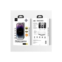 URR iPhone 16 Pro Max 3D Privacy Resin Edge Cam Ekran Koruyucu - Siyah