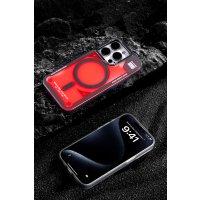 URR iPhone 16 Pro Overflowing Sands Clear Magsafe Kapak - Kırmızı