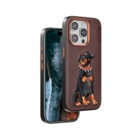 Venco iPhone 14 Pro Max Perma Desenli Kapak - Koyu Kahve