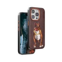 Venco iPhone 15 Pro Max Perma Desenli Kapak - Kahverengi