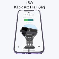 Yesido C131 Izgara Klipsli 15W Kablosuz Şarjlı Magsafe Araç Tutucu - Siyah