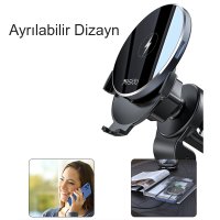 Yesido C131 Izgara Klipsli 15W Kablosuz Şarjlı Magsafe Araç Tutucu - Siyah
