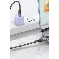 Yesido CA156 1M 60W Pamuk Örgülü Type-C to Type-C PD Hızlı Şarj Kablosu - Siyah
