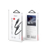 Yesido CA160 1.2M 60W Type-C to Type-C Otomatik Şarj Kesme Özellikli PD Hızlı Şarj Kablosu - Siyah