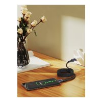 Yesido CA165C 1.2M 2in1 Bir Ucu USB ve Type-C to Type-C PD Hızlı Şarj Kablosu - Siyah