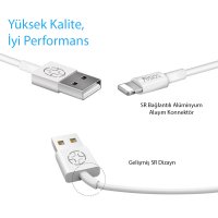 Yesido CA22 1.2M 2.4A Usb to Lightning Hızlı Şarj Kablosu - Beyaz