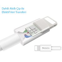 Yesido CA22 1.2M 2.4A Usb to Type-C Hızlı Şarj Kablosu - Beyaz