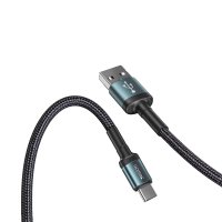 Yesido CA74 1.2M 2.4A Hasırlı Usb to Type-C Hızlı Şarj Kablosu - Siyah