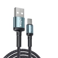 Yesido CA75 2M 2.4A Hasırlı Usb to Type-C Hızlı Şarj Kablosu - Siyah