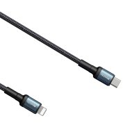 Yesido CA76 1.2M 20W Hasırlı Type-C to Lightning PD Hızlı Şarj Kablosu - Siyah