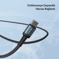 Yesido CA79 2M 60W Hasırlı Type-C to Type-C PD Hızlı Şarj Kablosu - Siyah