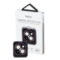 Yesido iPhone 15 Plus WB27 Metal Kamera Lens - Pembe