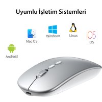 Yesido KB15 2.4G Ergonomik Kablosuz Mouse - Gümüş