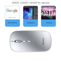 Yesido KB15 2.4G Ergonomik Kablosuz Mouse - Gümüş