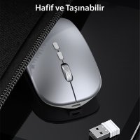 Yesido KB15 2.4G Ergonomik Kablosuz Mouse - Gümüş