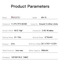 Yesido KB15 2.4G Ergonomik Kablosuz Mouse - Gümüş