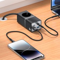 Yesido MC36 2500W 1.5M Ekstra 2 Adet 18W USB ve 2 Adet 45W Type-C Çıkışlı Priz Uzatıcı - Siyah