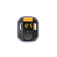 Yesido Y45 1 Adet 18W PD Type-C Çıkışlı ve 1 Adet QC 3.0 USB Çıkışlı BT 5.0 RGB FM Transmitter - Siyah