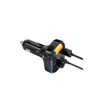 Yesido Y45 1 Adet 18W PD Type-C Çıkışlı ve 1 Adet QC 3.0 USB Çıkışlı BT 5.0 RGB FM Transmitter - Siyah