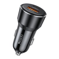 Yesido Y64 1 Adet 30W Type-C ve 1 Adet 20W USB Çıkışlı PD Hızlı Araç Şarj - Siyah