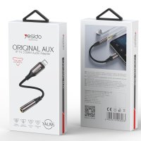 Yesido YAU45 Lightning to Aux Dönüştürücü - Siyah